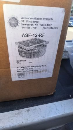 Active Ventilation ASF-12-RF Aura Solar Fan