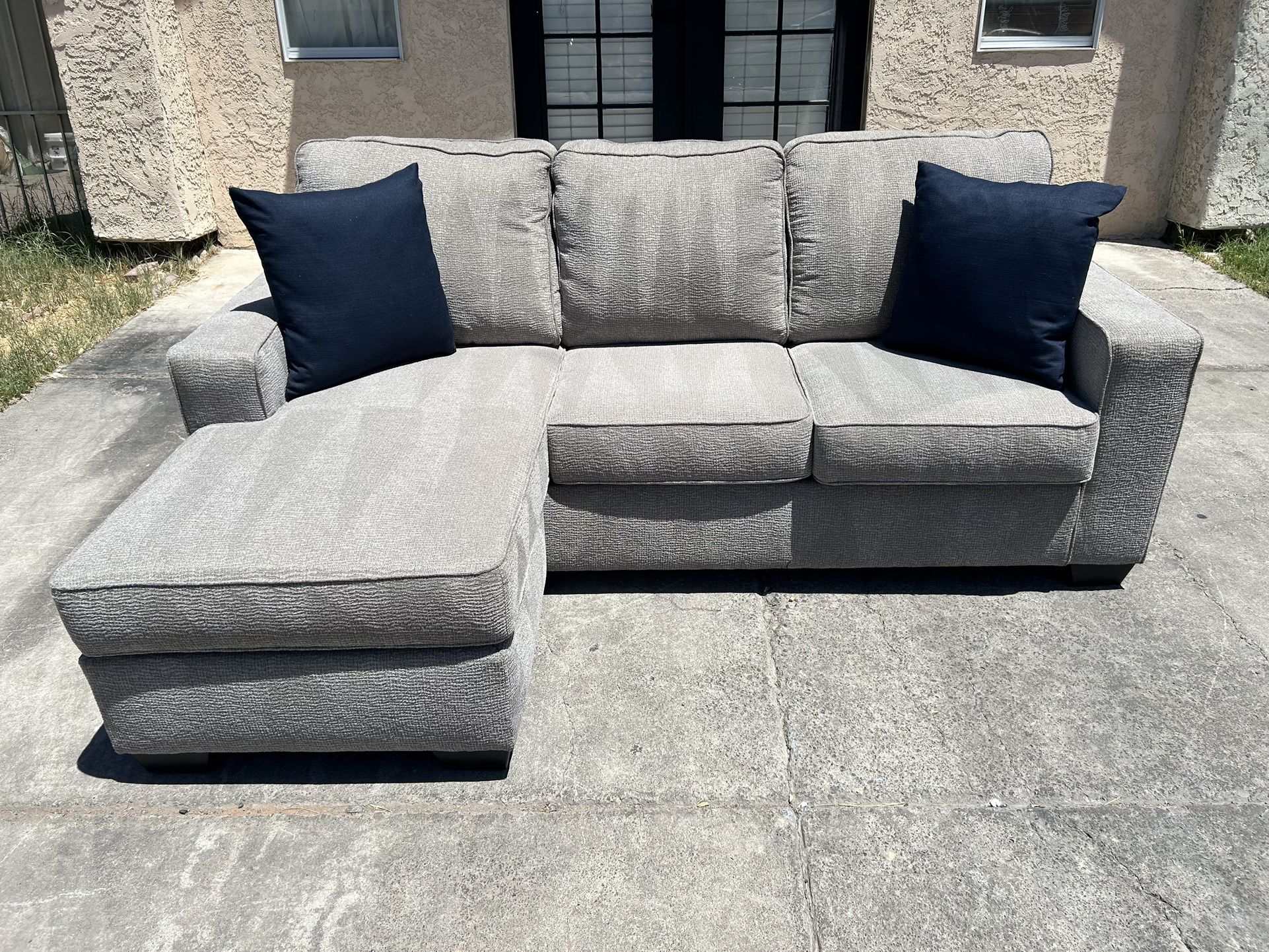Reversible Chaise Light Gray Sectional Sofa Couch