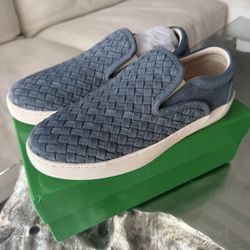 Bottega Veneta Intrecciato Suede Slip-On Sneakers Size 10