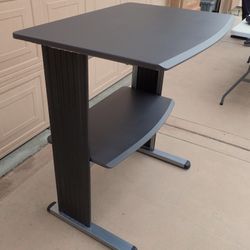  Standup Desk Computer Workstation Charcoal Gray and Silver