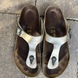 Birkenstock Gizele Womens Gold Flip Flop Size 41(10)