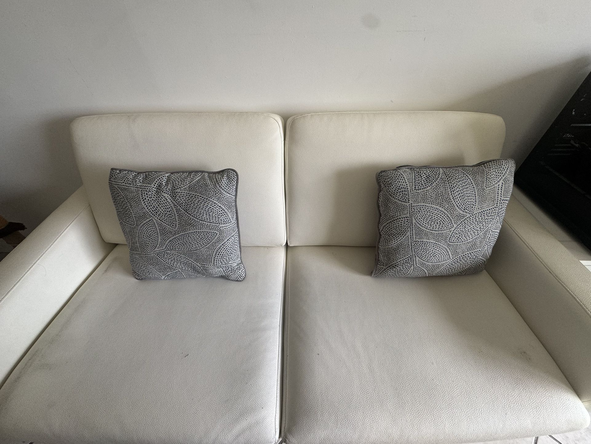 Convertible White Loveseat Couch