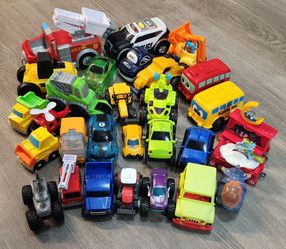 Large lot of toy cars
