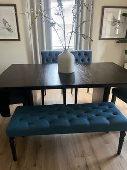 5 dining chairs + bench