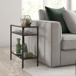 Sivil 24 in. Blackened Bronze Modern Glam Side Table