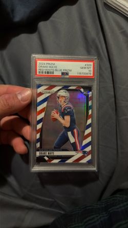 2024 Drake Maye red white and blue PSA 10