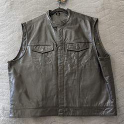 Leather Plus Size New Tag 5xxxxx Vest Black Biker Jacket 