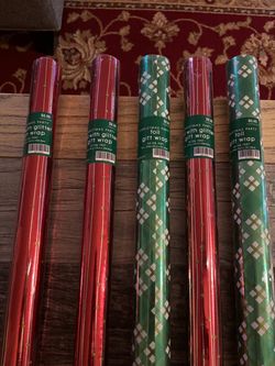 Christmas Party Foil Gift Wrap Rolls – Set of 5