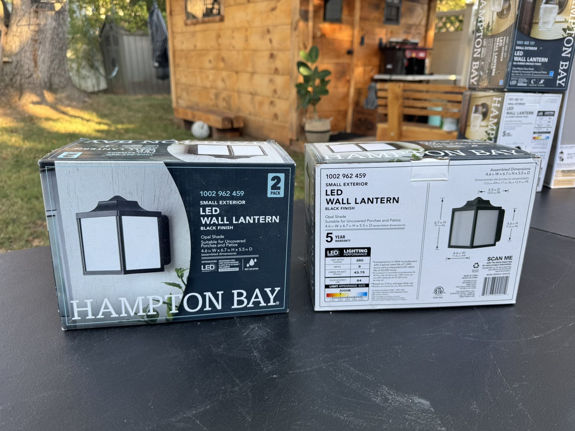 2 X Hampton Bay LED Wall Lantern 1002 962 459 - NEW