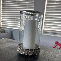 Beautiful Silver  Candle Sconce With Candle 15.