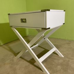 Modern White Side Tables with Drawer, $58/each