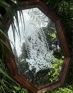 Virgin Mary Engraved Mirror