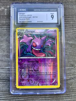 CGC 9 Gengar Reverse Holo 60/162 XY BREAKthrough ENG 2015 Pokemon TCG