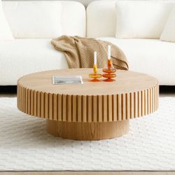 31'' Round Solid Wood Coffee Table