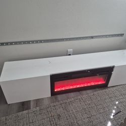 TV Stand Fireplace . Floating Electrical TV Stand
