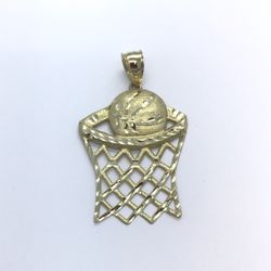 Gold 10k Basketball Pendant New 