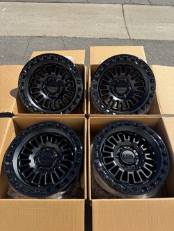 KMC KM554 AZTEC 6x5.5 17” Double Black Wheels