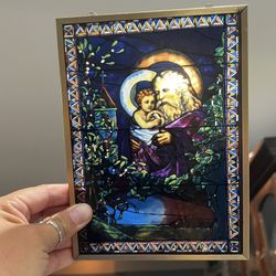 Vintage Glassmasters Christmas Eve by Louis Comfort Tiffany Stained Glass 5.5" x 7.5