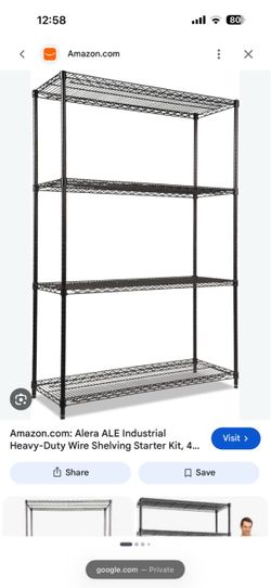 Four level heavy duty metal shelves