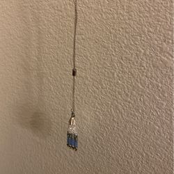 Pretty Blue Necklace Silver Color
