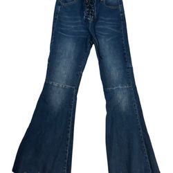 Size 13 Fashion nova jeans lace up top and flare