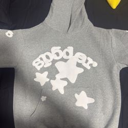 Grey Beluga Sp5der Hoodie