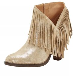 Jessica Simpson Womens Jewles Closed Toe Ankle Fashion, Champagne Gold, Size 6.5