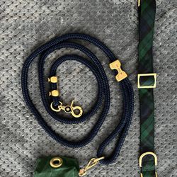 The Foggy Dog Black Watch Plaid Collar Walk Set