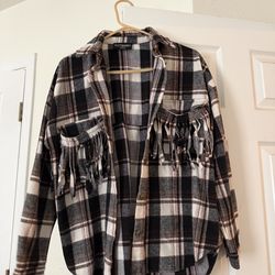 Kittenish Fringe Flannel XS