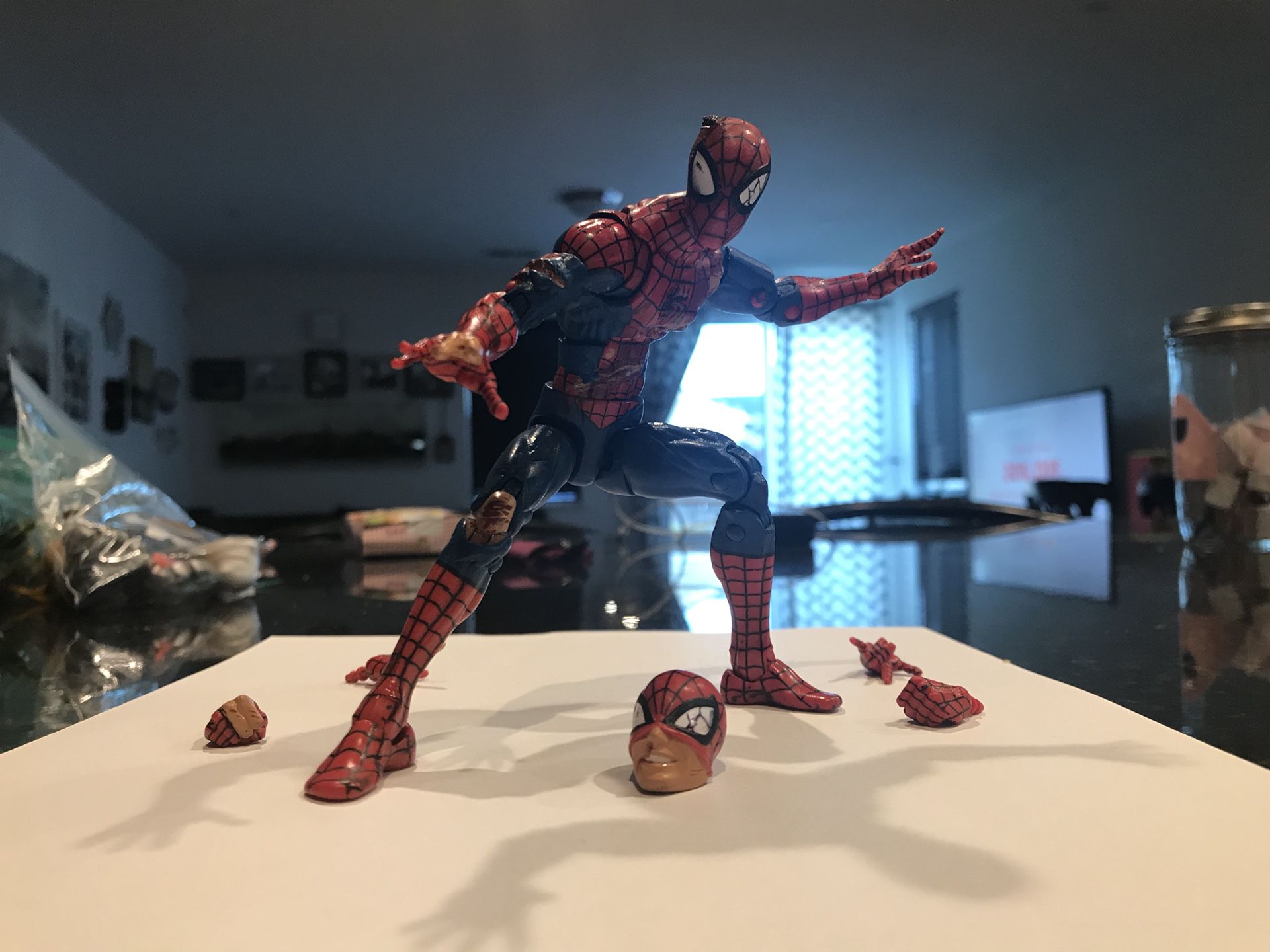 Marvel legends custom battle damaged spider man figure for Sale in Manteca,  CA - OfferUp