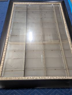 Classic Rectangular Wall Mirror with Black and Gold Frame