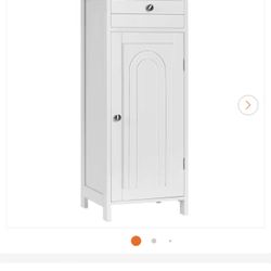 Bathroom Storage Floor Cabinet Organizer Free Standing With Drawer New In Box