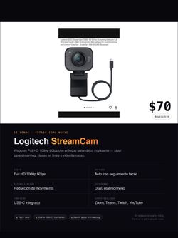 Logitech StreamCam – Webcam Full HD 1080p 60fps (Como Nueva)