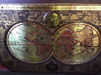 Large 1964 masketeers brass new world globe.