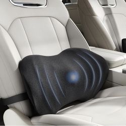 BYMECOST Lumbar Support Pillow for Car, Ergonomic Back Cushion with Strap, Memory Foam Lower Back Support Cushion for Driving, Lumbar Pillow for Pain 