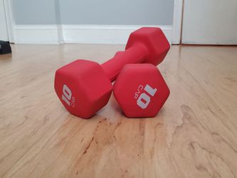 Pair of 10lb CAP Neoprene Dumbbells - Red