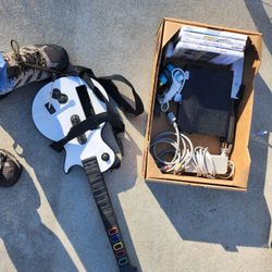 Wii And Games With Gaming Guitar