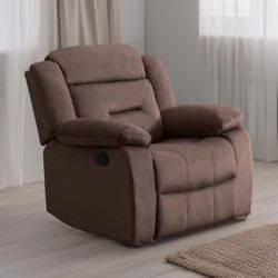 Manual Recliner Brown Velvet Fabric, New Especial Price