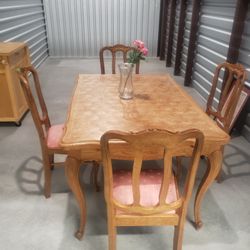 Antique Kitchen Table And Four Chairs 