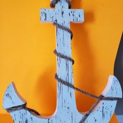 Large Wood Nautical Decor Anchor 24x18