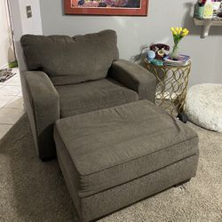Chair And A Half Plus Ottoman