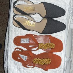 Ferragamo Dress Sandals And Casual Everyday Dressy Sandals-, both Listed Separately 9-91/2 Narrow. .