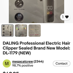 DALING Professional Electric Hair Clipper Sealed Brand New Model: DL-1179 (NEW)
