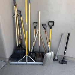 Misc Yard Tools And Garage Storage Shelves 