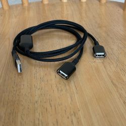 USB Splitter Cable, A 1 in 2 Out Adapter, Dual Port Hub for... 