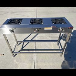 parrilla de gas propano de tres hornillas