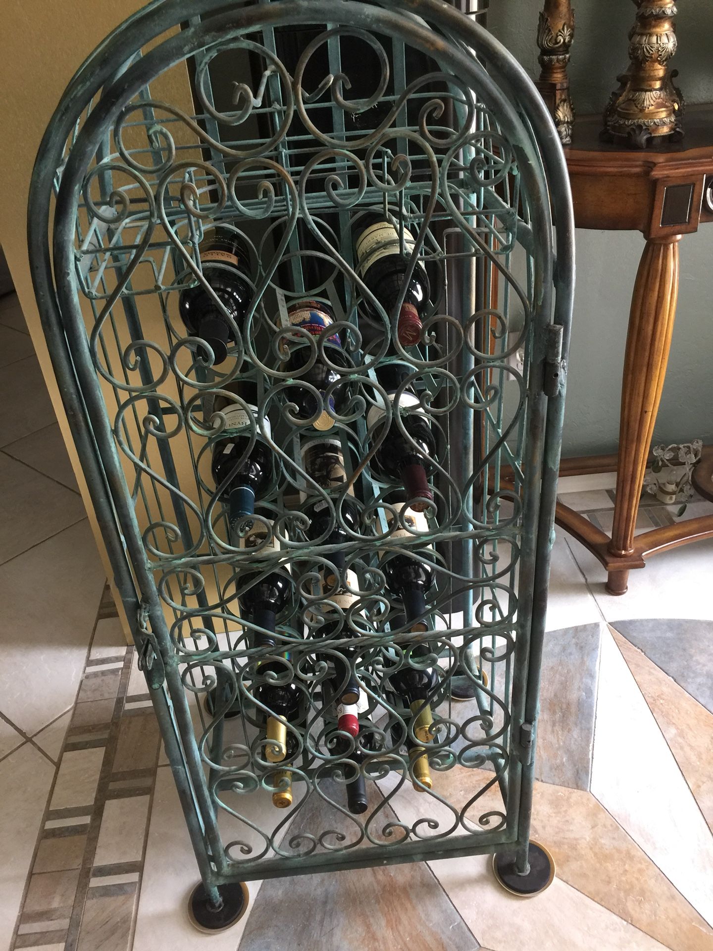 Elegant Wine Rack with Fancy Scrollwork