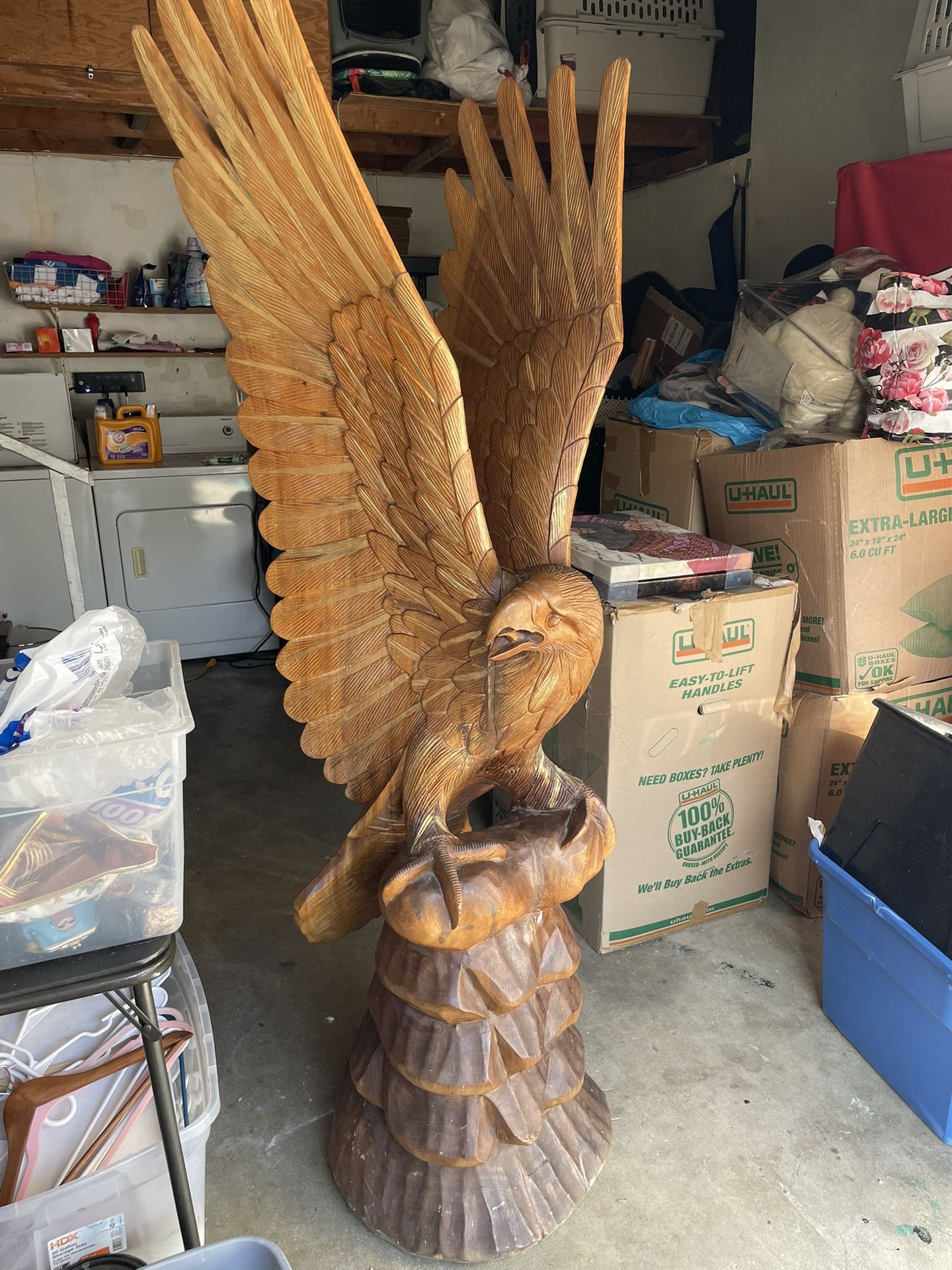 Amazing 6.2 Ft Tall Wooden Eagle