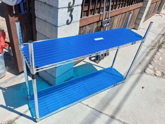 Small ULINE shelve.  Good condition.     34' high,     48' long,    12' width