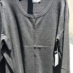 New Cardigans, Charcoal, Gray Medium Large And 3X